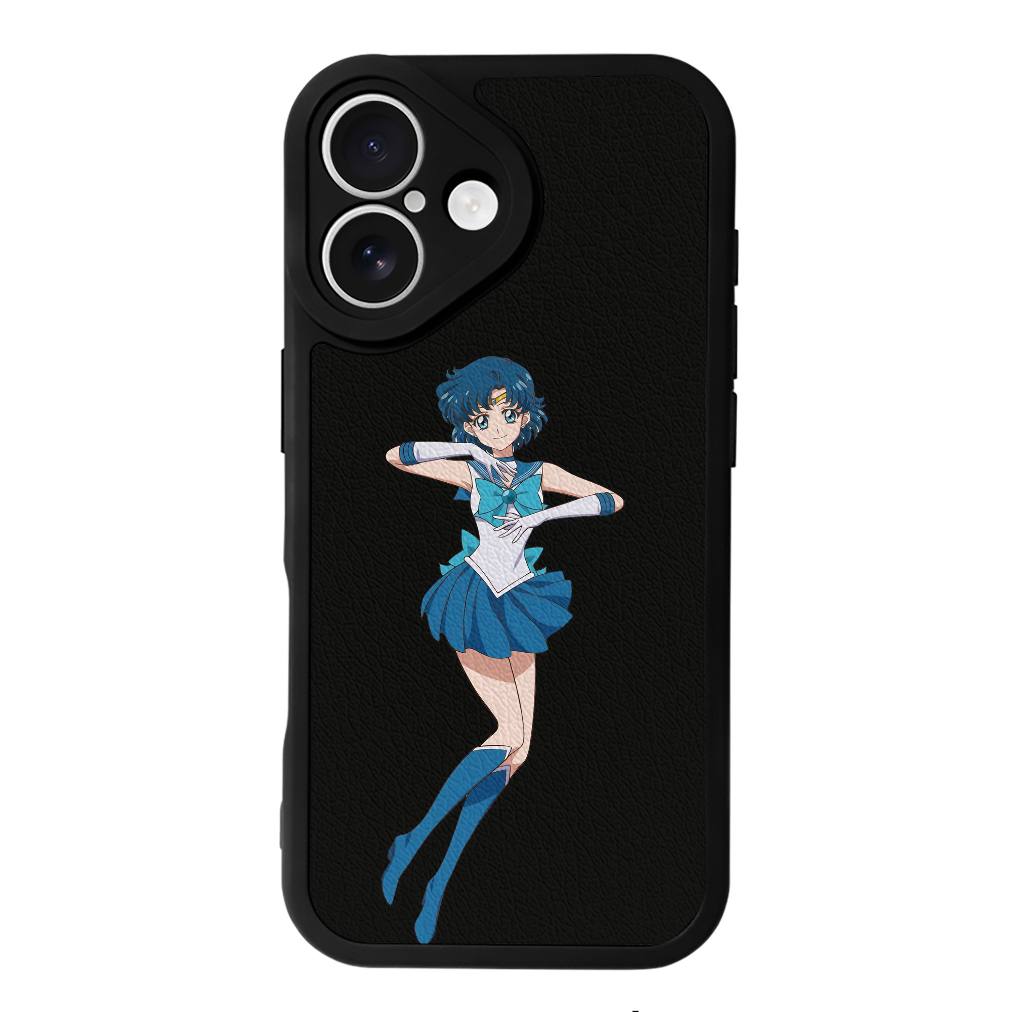 （画像用） 美少女戦士セーラームーン 水野 亜美 みずの あみ Sailor Moon Mizuno Ami 【iPhone 16シリーズ対応】シリコンスマホケース（レザー調） 材質：シリコン